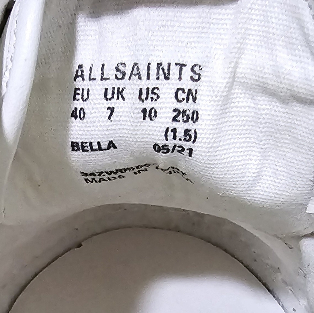 ALLSAINTS Bella ☆ White Suede Sneakers ☆ EUC ☆ 40 Eur or 10 US Womens - Picture 8 of 9